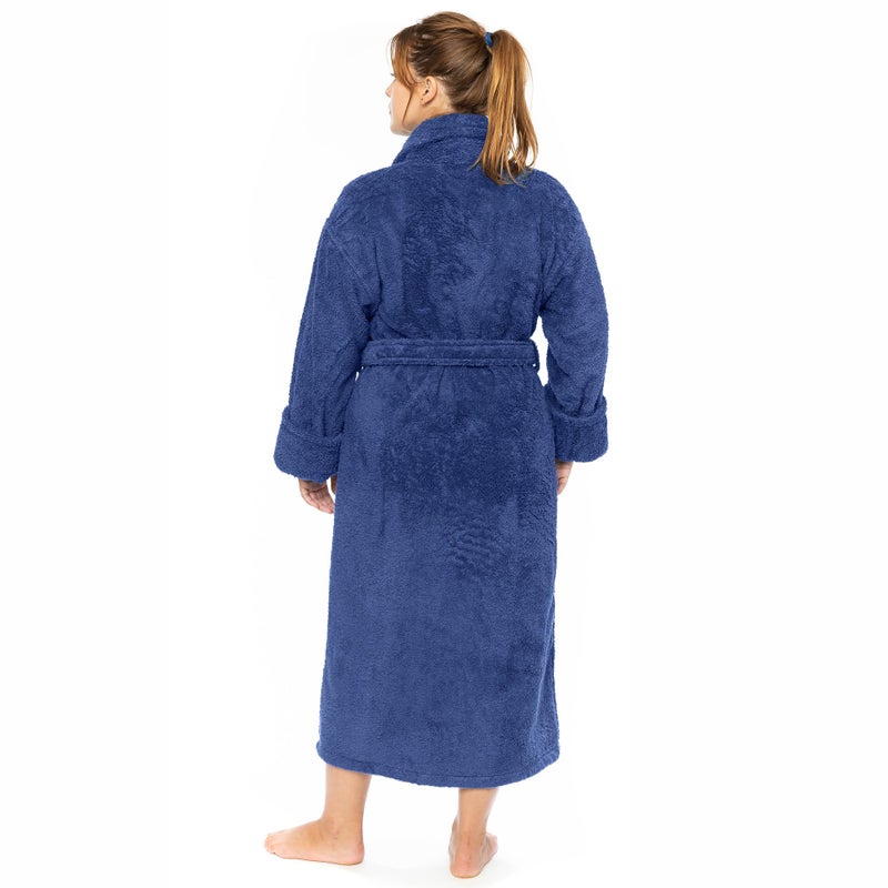 Classic Turkish Towels منشفة تركية كلاسيكية CTT فاخرة 100% قطن تركي قماش تيري رداء حمام للنساء والرجال، رداء طويل ناعم وفاخر للجنسين - Image 3